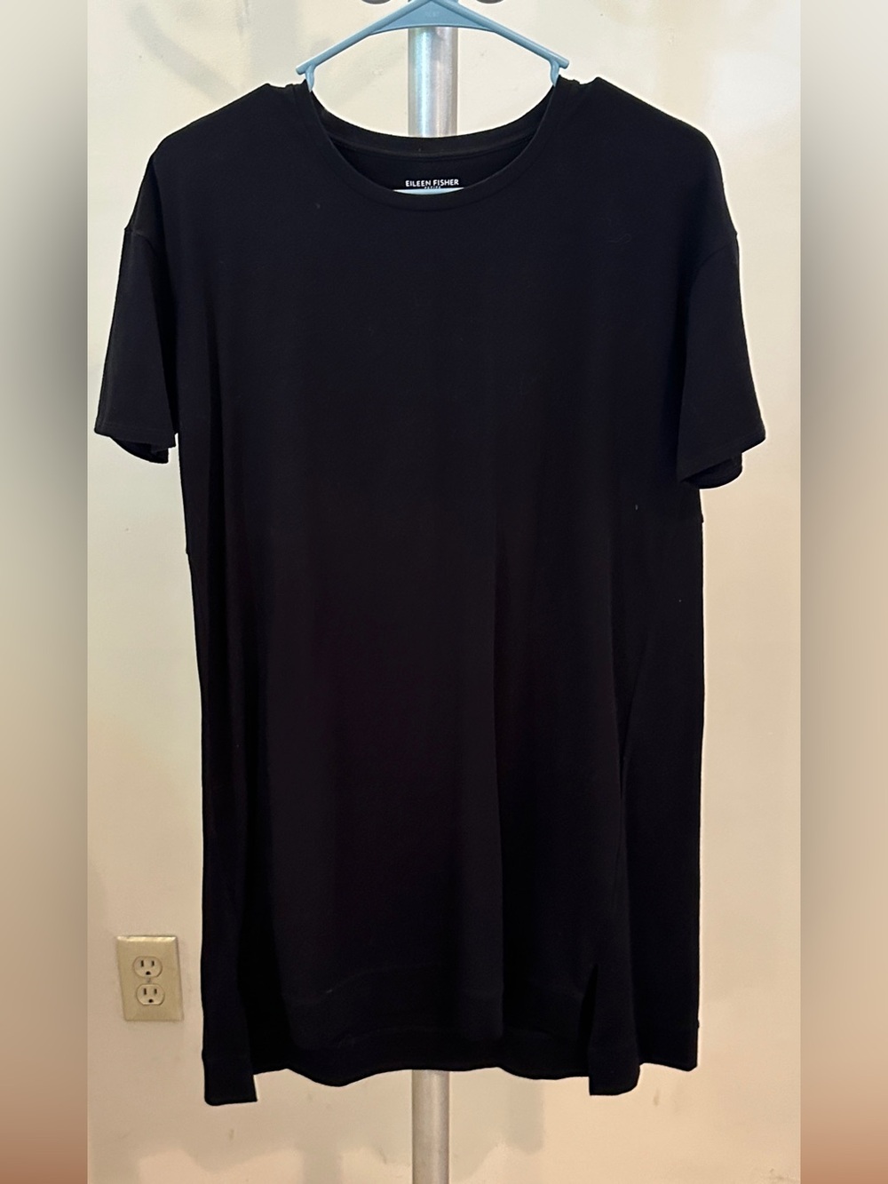 EILEEN FISHER Black Short-Sleeve Crewneck Tee